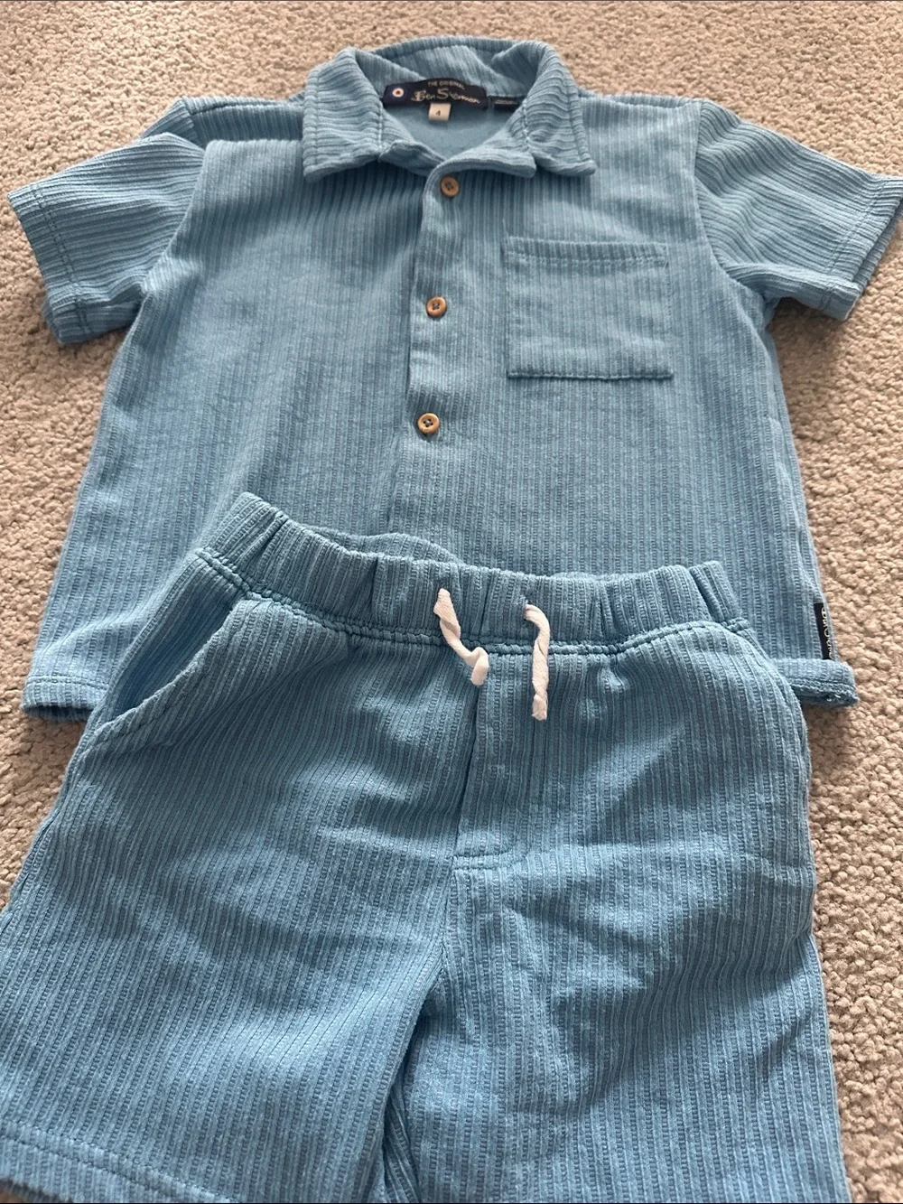 OshKosh B'gosh Slate Gray & Sky Blue Waffle Knit Kids Sets